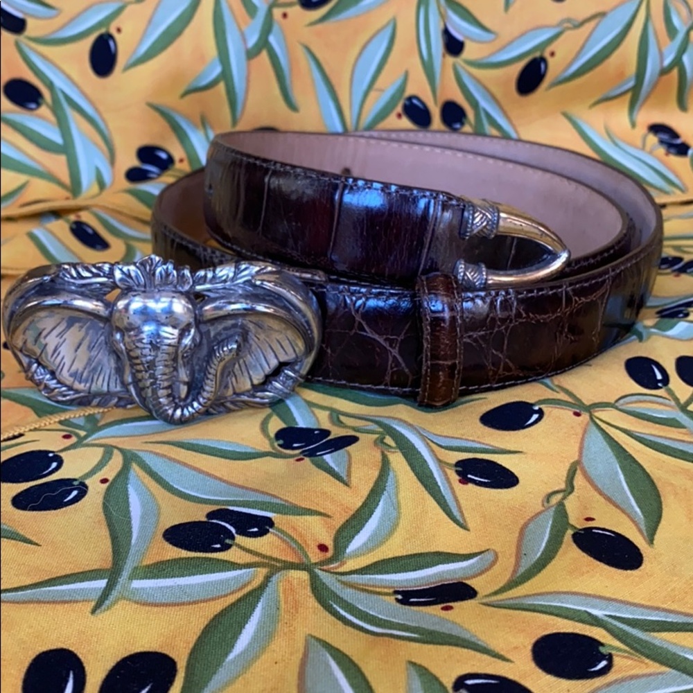 VT Brighton leather croc brown belt